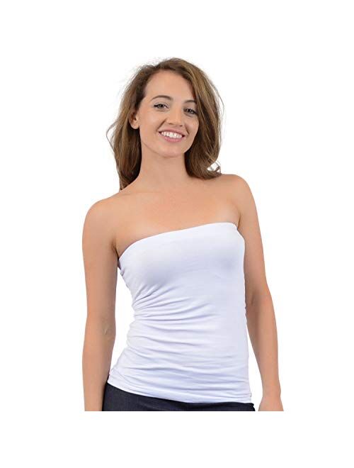 Women's Cotton Strapless Long Tube Top | Made in The USA | X Small to 3X