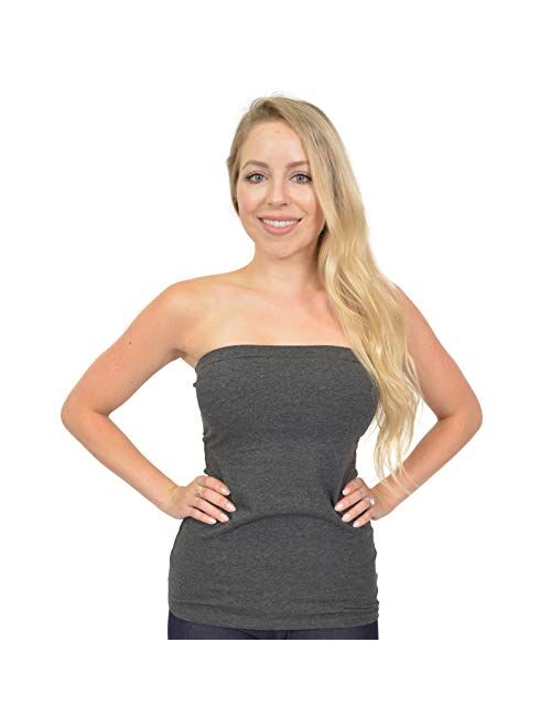 Women's Cotton Strapless Long Tube Top | Made in The USA | X Small to 3X