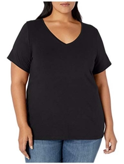 Women's Plus Size Short-Sleeve V-Neck T-Shirt