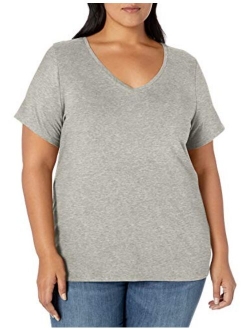 Women's Plus Size Short-Sleeve V-Neck T-Shirt