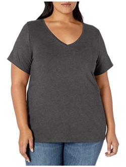 Women's Plus Size Short-Sleeve V-Neck T-Shirt