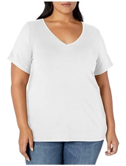 Women's Plus Size Short-Sleeve V-Neck T-Shirt