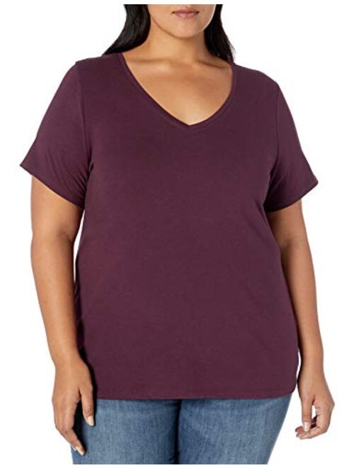 Amazon Essentials Women's Plus Size Short-Sleeve V-Neck T-Shirt