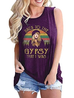 Stevie Nicks Tank Top Women Back to The Gypsy That I was Vintage Graphic T Shirt Funny Sleeveless Music Vest