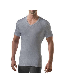 Sweatproof Undershirt for Men with Underarm Sweat Pads (Slim Fit, V-Neck)