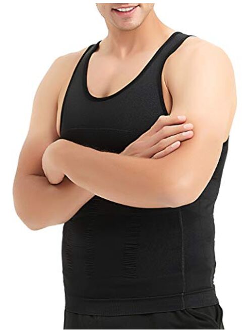 TOPTIE Men Slimming Body Shaper Compression Shirt Shapewear Sculpting Vest Muscle Tank