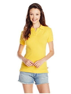 Juniors' Short-Sleeve Pique Polo Shirt