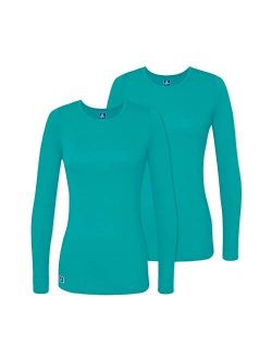 Adar Underscrubs for Women 2 Pack - Long Sleeve Underscrub Comfort Tee