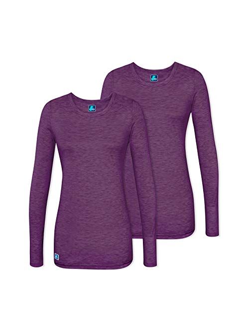 Adar Underscrubs for Women 2 Pack - Long Sleeve Underscrub Comfort Tee