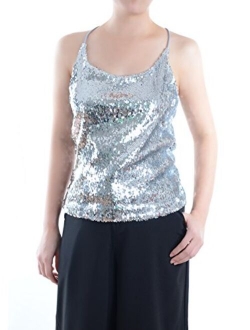 Anna-Kaci Womens Sequin Spaghetti Strap Crop Camisole Tank Top, Matte or Shiny