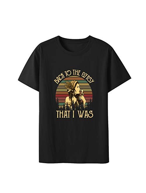 Women Stevie Nicks Vintage T Shirt Back to The Gypsy That I was Graphic Rock Music Tees Tops