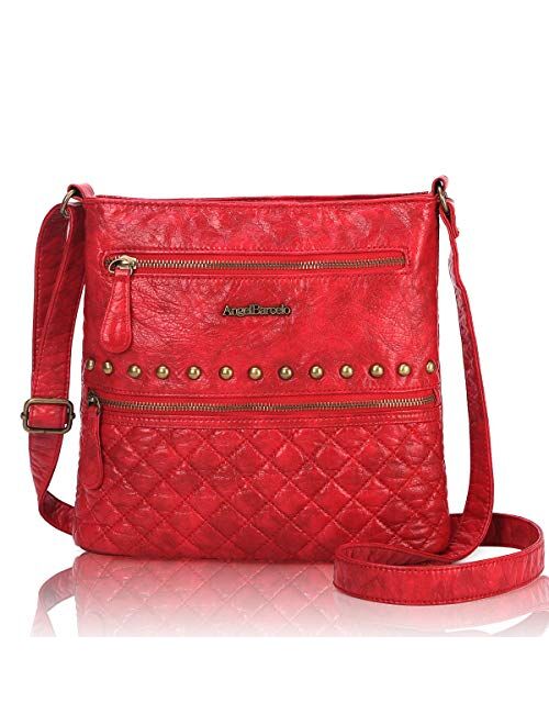 Angel Barcelo Crossover Purse and Handbags Crossbody Bags for Women,Ultra Soft Leather Neatpack Bag Shoulder Purses for Girl