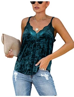 lime flare Women Sexy Dressy Lace Cami Tank Top with Adjustable Spaghetti Strap