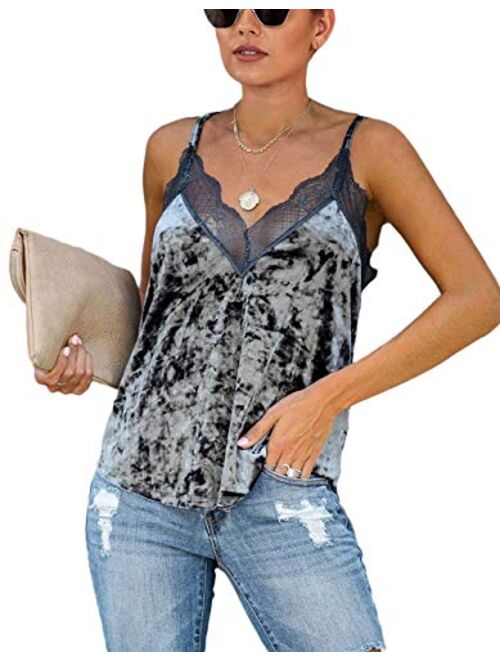 lime flare Women Sexy Dressy Lace Cami Tank Top with Adjustable Spaghetti Strap