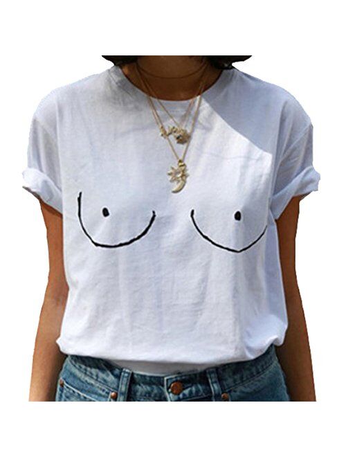 BLANKNYC BLACKMYTH Women's Cute Graphic T Shirts Funny Tops Short Sleeve Tees