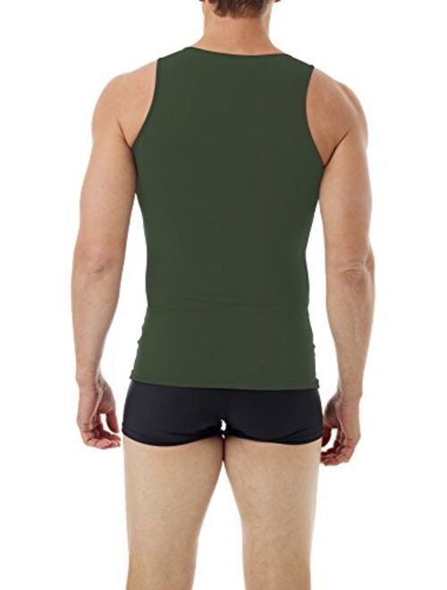 Underworks Mens Microfiber High Performance Compression Tank for Workouts, Sports Training and Shaping