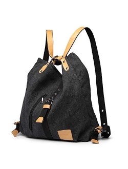 Kono Canvas Purse Handbag for Women Girls Shoulder Tote Bag Convertible Backpack 3 in 1 Daypack Sackpack School Bag