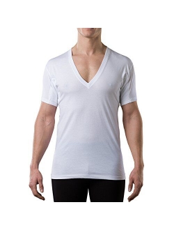 Sweatproof Undershirt for Men w/ Underarm Sweat Pads (Original Fit, Deep V-Neck)