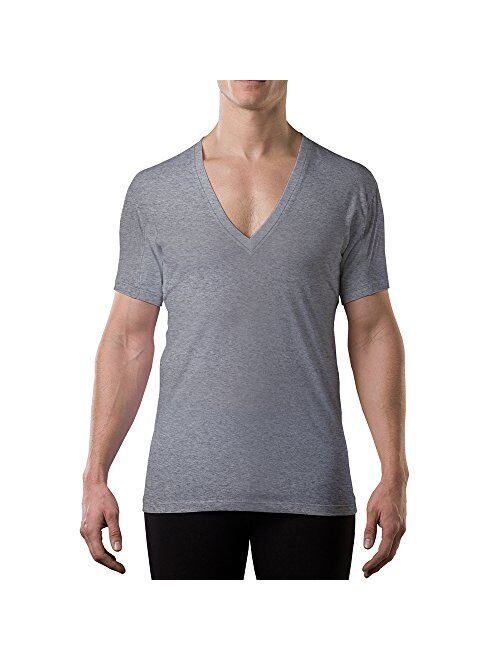 Sweatproof Undershirt for Men w/ Underarm Sweat Pads (Original Fit, Deep V-Neck)