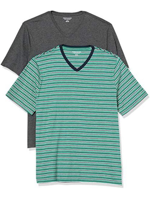 Amazon Essentials Men's 2-Pack Loose-Fit Short-Sleeve V-Neck T-Shirt