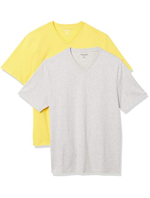 Amazon Essentials Men's 2-Pack Loose-Fit Short-Sleeve V-Neck T-Shirt