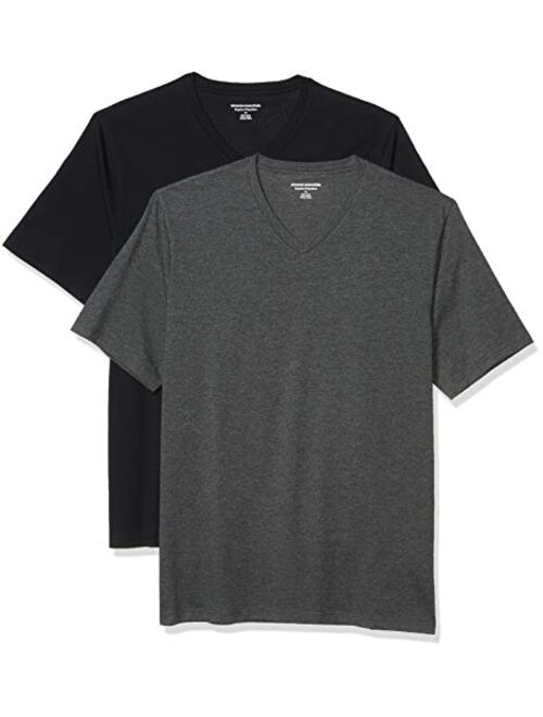 Amazon Essentials Men's 2-Pack Loose-Fit Short-Sleeve V-Neck T-Shirt