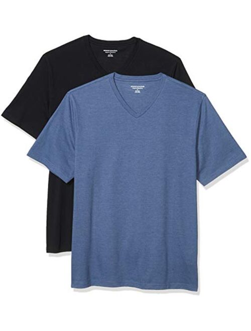 Amazon Essentials Men's 2-Pack Loose-Fit Short-Sleeve V-Neck T-Shirt