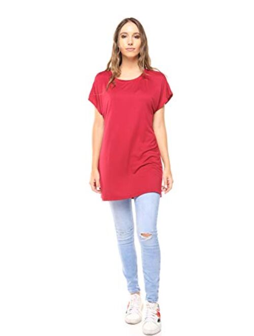 Free to Live Women's Tunic - Flowy Loose-fit Top with Long Kimono Sleeves