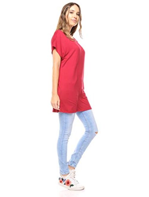 Free to Live Women's Tunic - Flowy Loose-fit Top with Long Kimono Sleeves