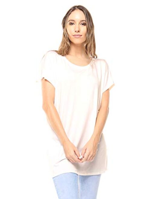 Free to Live Women's Tunic - Flowy Loose-fit Top with Long Kimono Sleeves