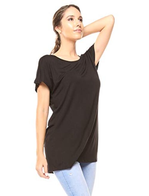 Free to Live Women's Tunic - Flowy Loose-fit Top with Long Kimono Sleeves