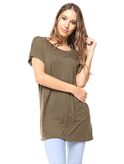 Free to Live Women's Tunic - Flowy Loose-fit Top with Long Kimono Sleeves