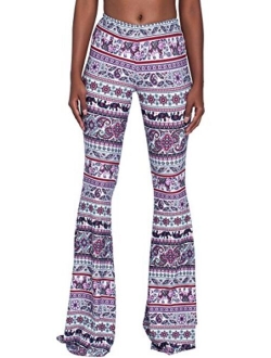 Herose Tall Ladies S-2XL Soft Pattern Bell Bottoms Floor Length Ethnic Boho Flared Pants