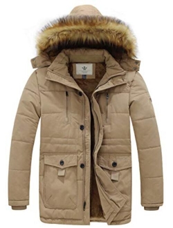 WenVen Men's Hooded Warm Coat Winter Parka Jacket