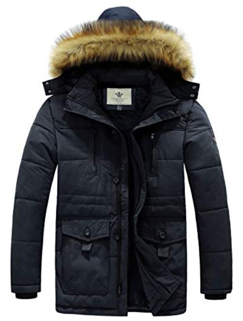 WenVen Men's Hooded Warm Coat Winter Parka Jacket