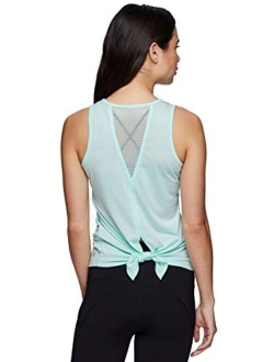 Active Women's Sleeveless Athletic Performance Running Workout Yoga Tank Top with Mesh Ventilation