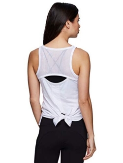 Active Women's Sleeveless Athletic Performance Running Workout Yoga Tank Top with Mesh Ventilation