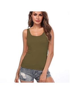 Camisoles for Women with Built in Bra,Basic Layering Tank Top Padded Bra Undershirt(S-3XL)