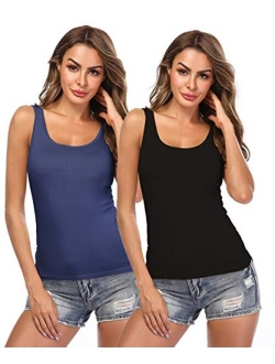 Camisoles for Women with Built in Bra,Basic Layering Tank Top Padded Bra Undershirt(S-3XL)