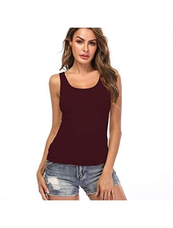 Camisoles for Women with Built in Bra,Basic Layering Tank Top Padded Bra Undershirt(S-3XL)