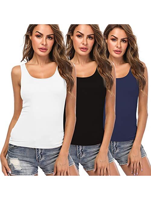 Camisoles for Women with Built in Bra,Basic Layering Tank Top Padded Bra Undershirt(S-3XL)