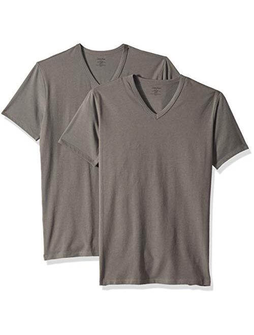 Calvin Klein Men's Cotton Solid Stretch Multipack V Neck T-Shirts