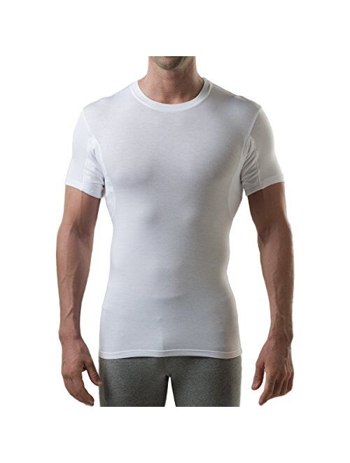 Sweatproof Undershirt for Men with Underarm Sweat Pads (Slim Fit, Crew Neck)