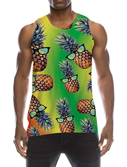 TUONROAD Mens 3D Graphic Printed Tank Top Cool Muscle Sleeveless Tees Gym Workout Shirt