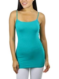 ToBeInStyle Women's Long Tank Top w/Adjustable Spaghetti Straps