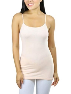 ToBeInStyle Women's Long Tank Top w/Adjustable Spaghetti Straps