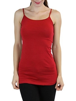 ToBeInStyle Women's Long Tank Top w/Adjustable Spaghetti Straps