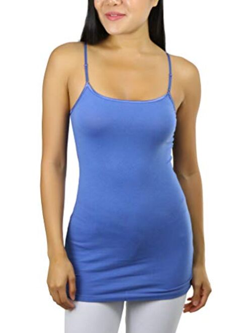 ToBeInStyle Women's Long Tank Top w/Adjustable Spaghetti Straps