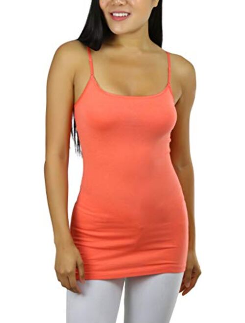 ToBeInStyle Women's Long Tank Top w/Adjustable Spaghetti Straps