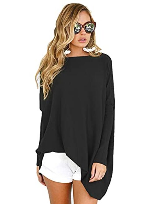 LETSRUNWILD Women's Tunic Tops for Leggings Oversized Shirts Casual Batwing Long Sleeve Loose Fall Tops Tunics